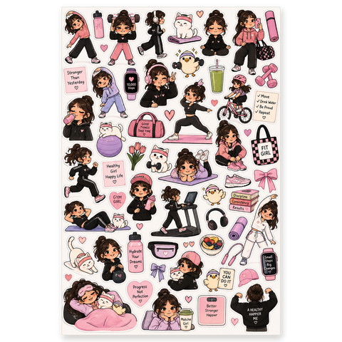 Fattoum Fitness Sticker Sheet