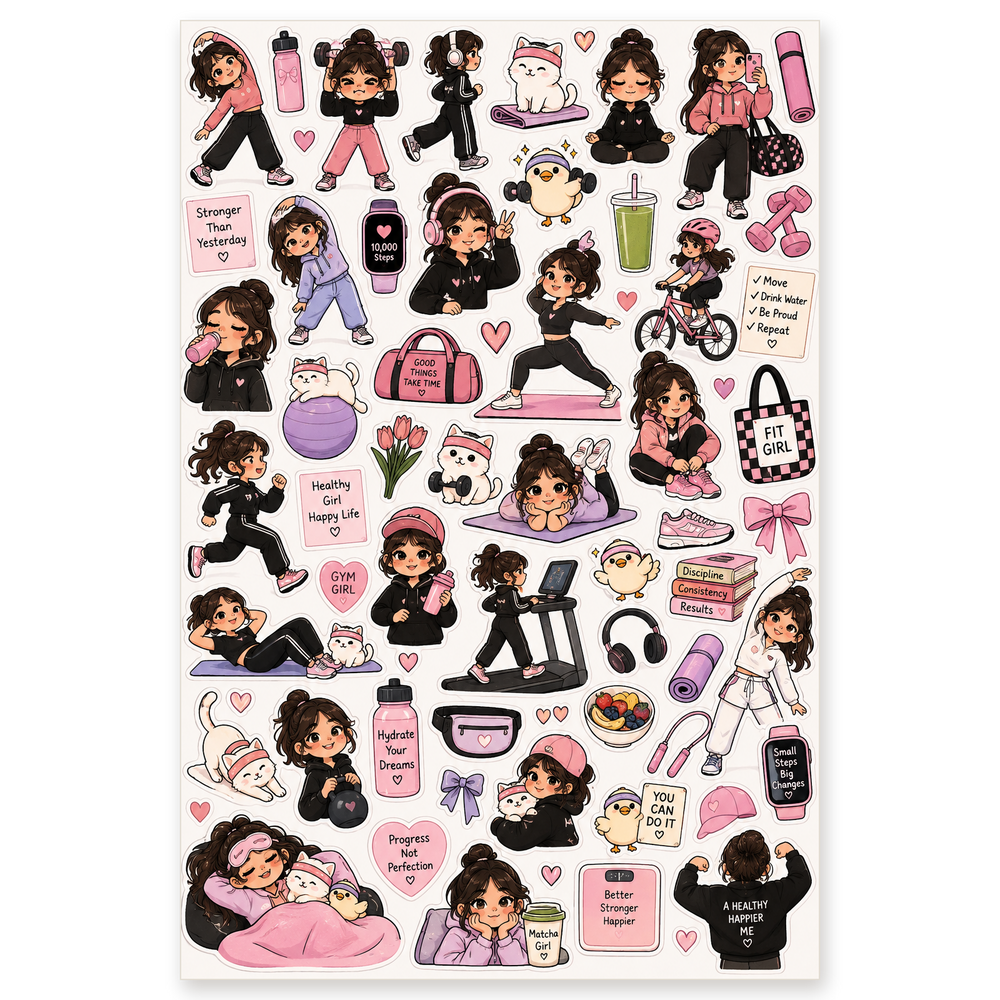 Fattoum Fitness Sticker Sheet