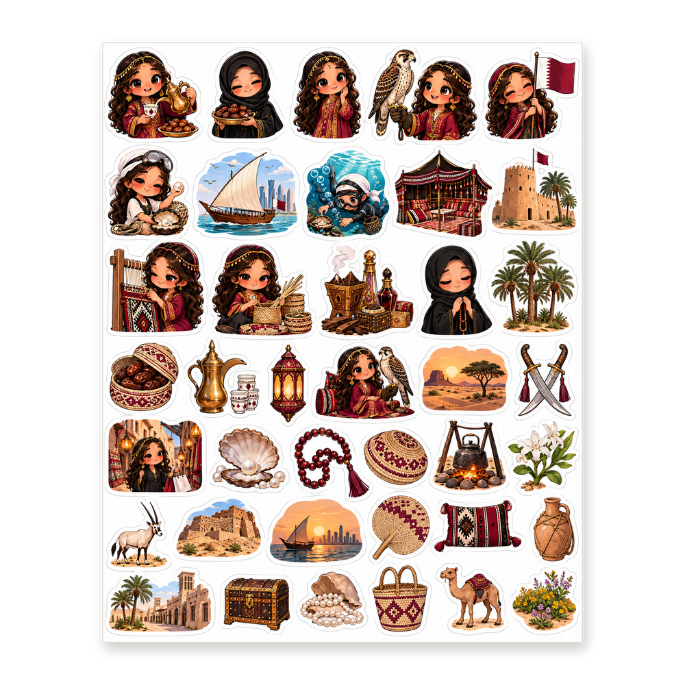 Fattoum Old Qatar Sticker Sheet
